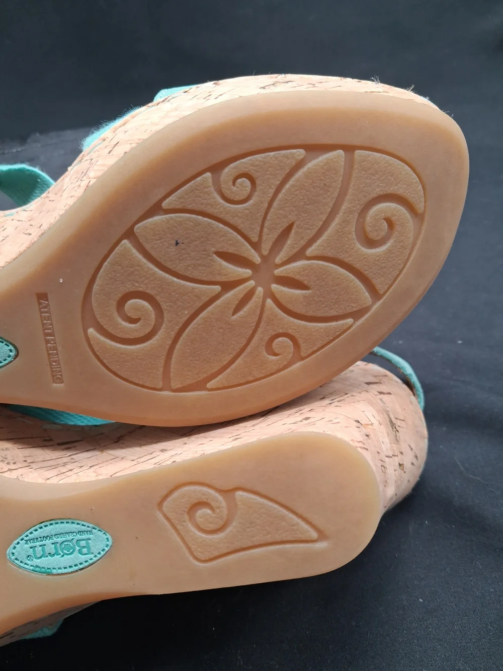 Born Teal Cross-Strap Women's Sandals. Leather And Canvas.  Beautiful Color